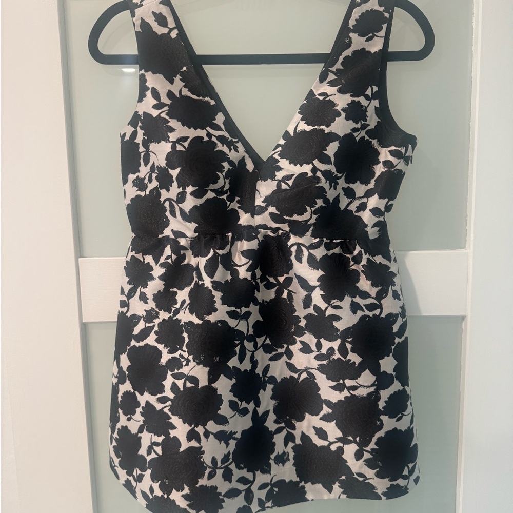 Kate Spade Black and White Floral Blouse